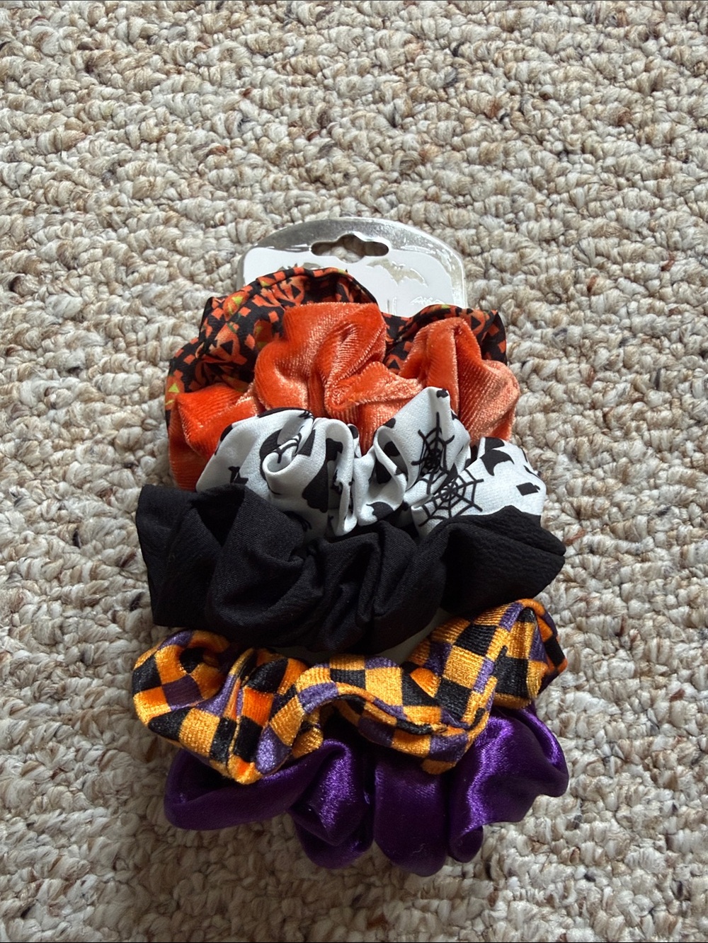 Nicole Miller Halloween Kids Scrunchie Set - Orange, Black, White, Purple